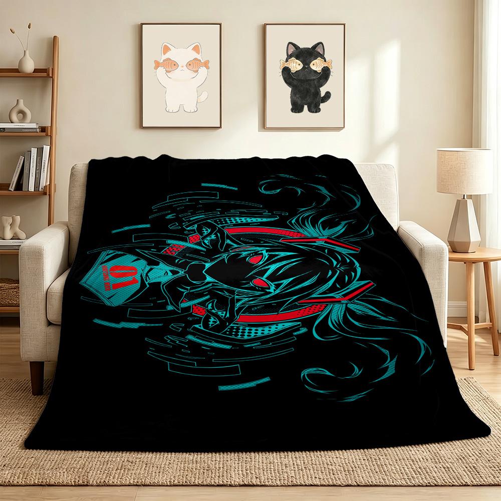 Cyberpunk Girl Flannel Blanket Throw Blanket Soft Warm Sofa Bed Camping Car Home Decor Unique Christmas Gift C930868
