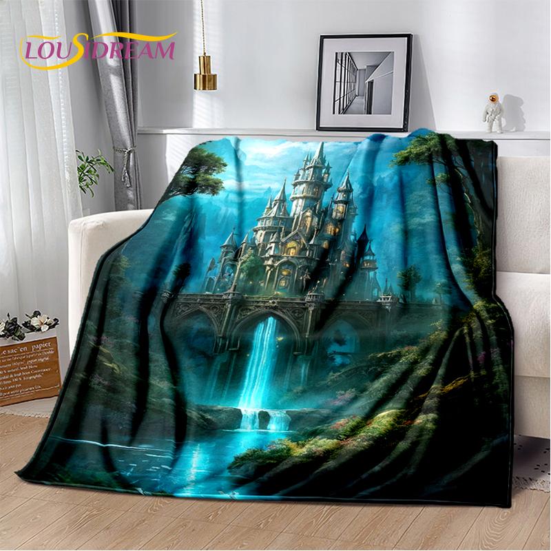 Fairyland Fairy Tale Castle Mysterious Gothic Dream Cartoon Soft Blanket,Soft Throw Blanket for Home Bedroom Bed Sofa Child Gift