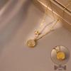 Elegant 18K Plated Titanium Steel Cross Necklace for Women - Light Luxury Clavicle Chain That Resists Fading