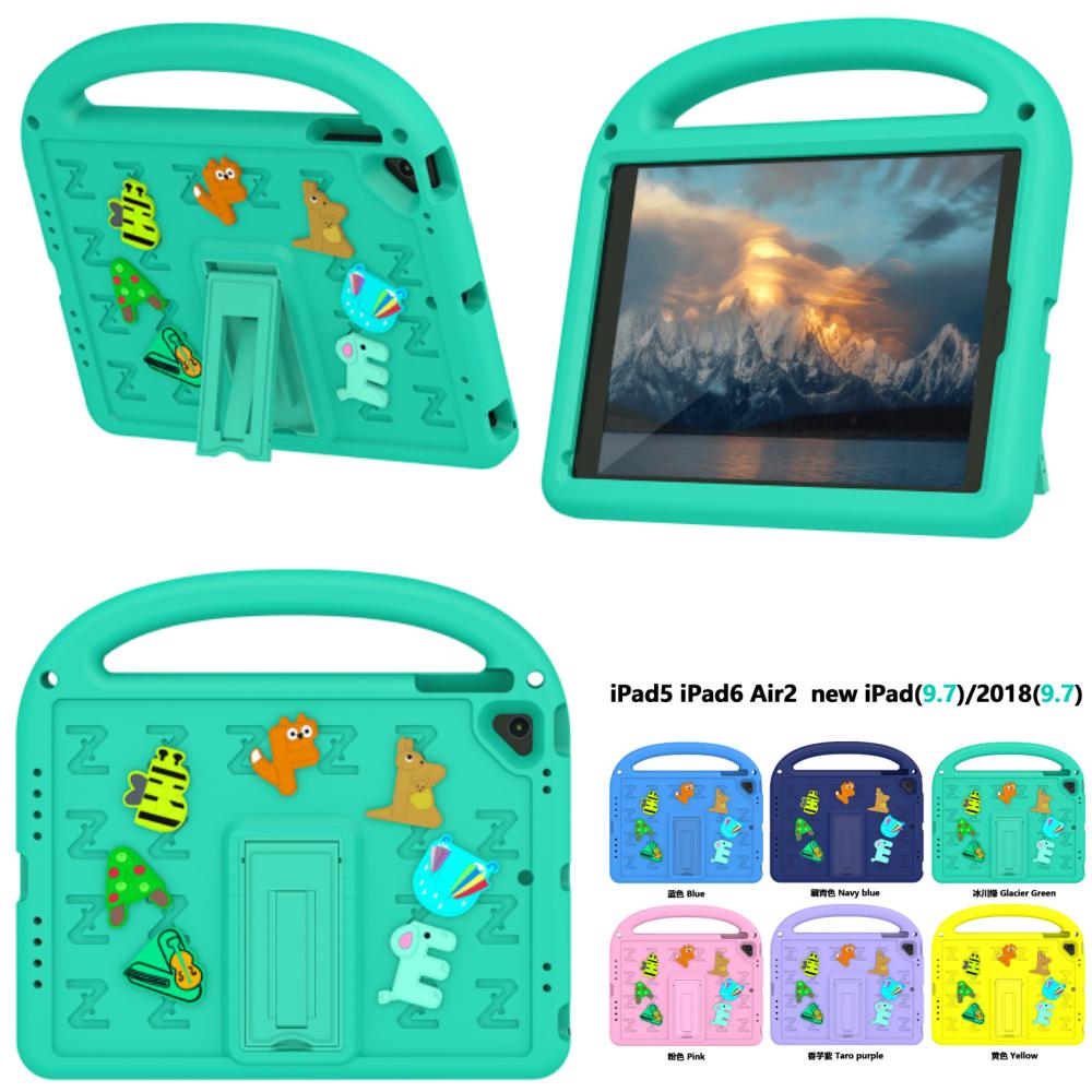 Kinder EVA Hülle für iPad 9.7 6. 5. Gen 9,7 Zoll A1822 A1823 A1893 A1954 Niedliche Cartoon Buchstaben Stoßfeste Tablet-Abdeckung