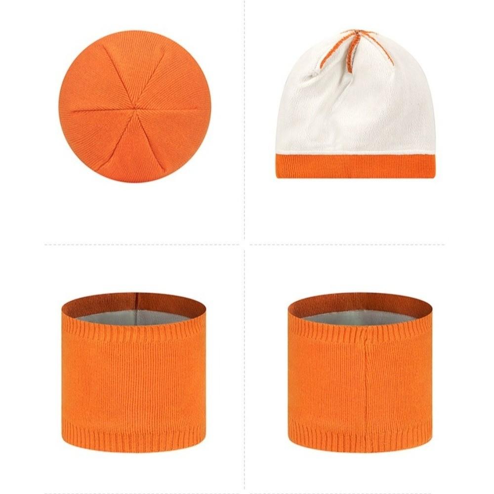 Stretch Knitted Winter Hat Solid Color Pullover Hat Neck Warmer  Outdoor Cycling Skiing