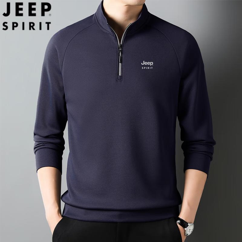 

JEEP SPIRIT Men s Long Sleeve Stand Collar Half-Zip Sweatshirt 4XL
