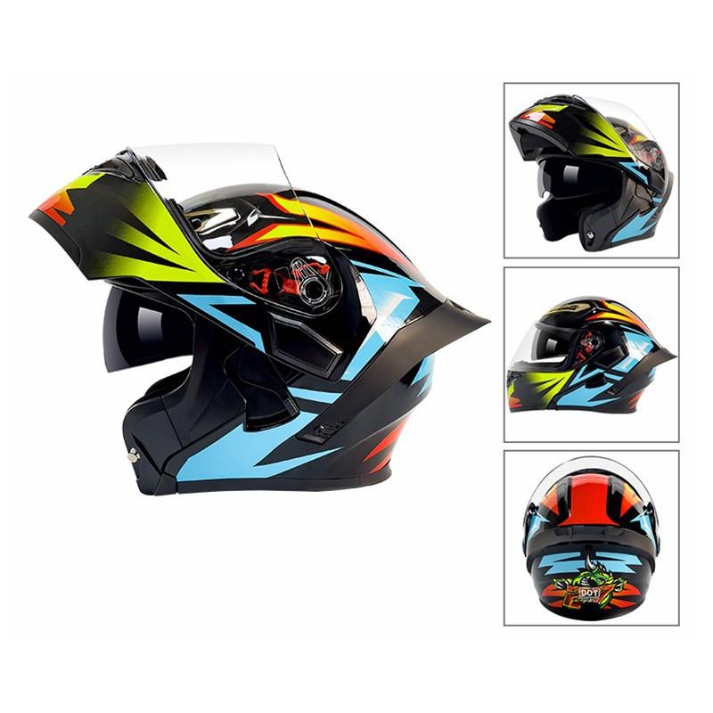 Full Face Motorcycle Helmet Men Women Lightweight Anti-Cold Dual Visor DOT Certified