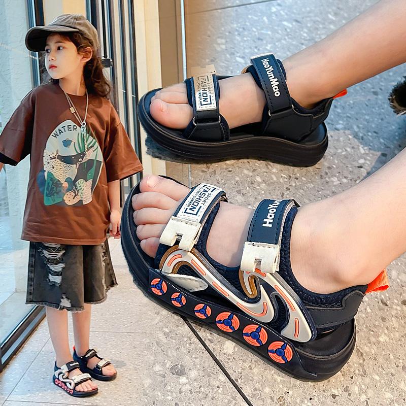 Kids Casual Sandals for Boys Girls Children Sports Sandals Open Toes Anti-skid Soft Fashion 2024 Summer New Beach Shoes 26-37