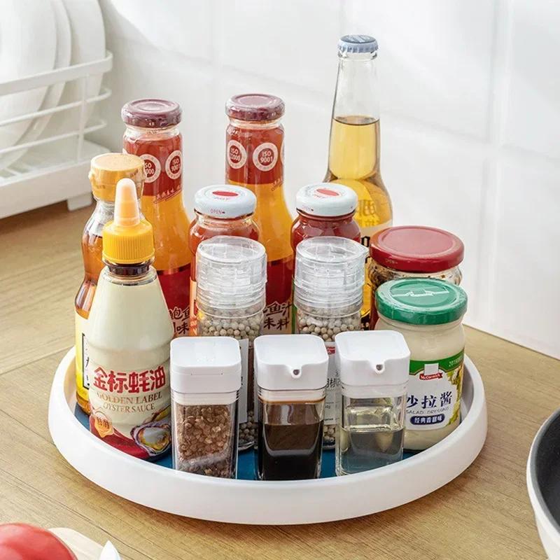Multifunctional Rotating Lazy Susan Tray Non Slip Spinning Organizer For Kitchen Spices Condiments Bathroom Toiletries And Snack