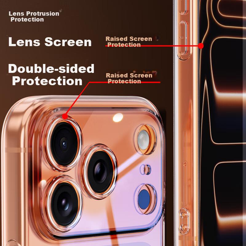 KMaxAI iPhone 17 Pro Case, Slim Full Body Protection Cover for Apple 17 Pro, Clear TPU Soft with Lens Protection, Transparent