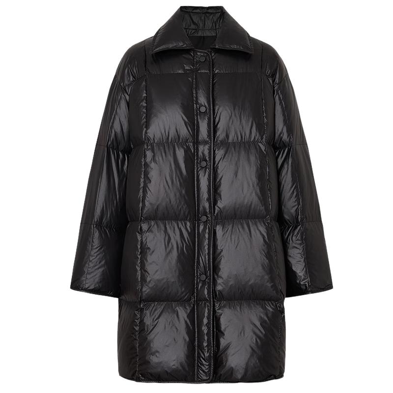 MO&Co. Women's 90% Goose Down Lapel Jacket with Warming Lining