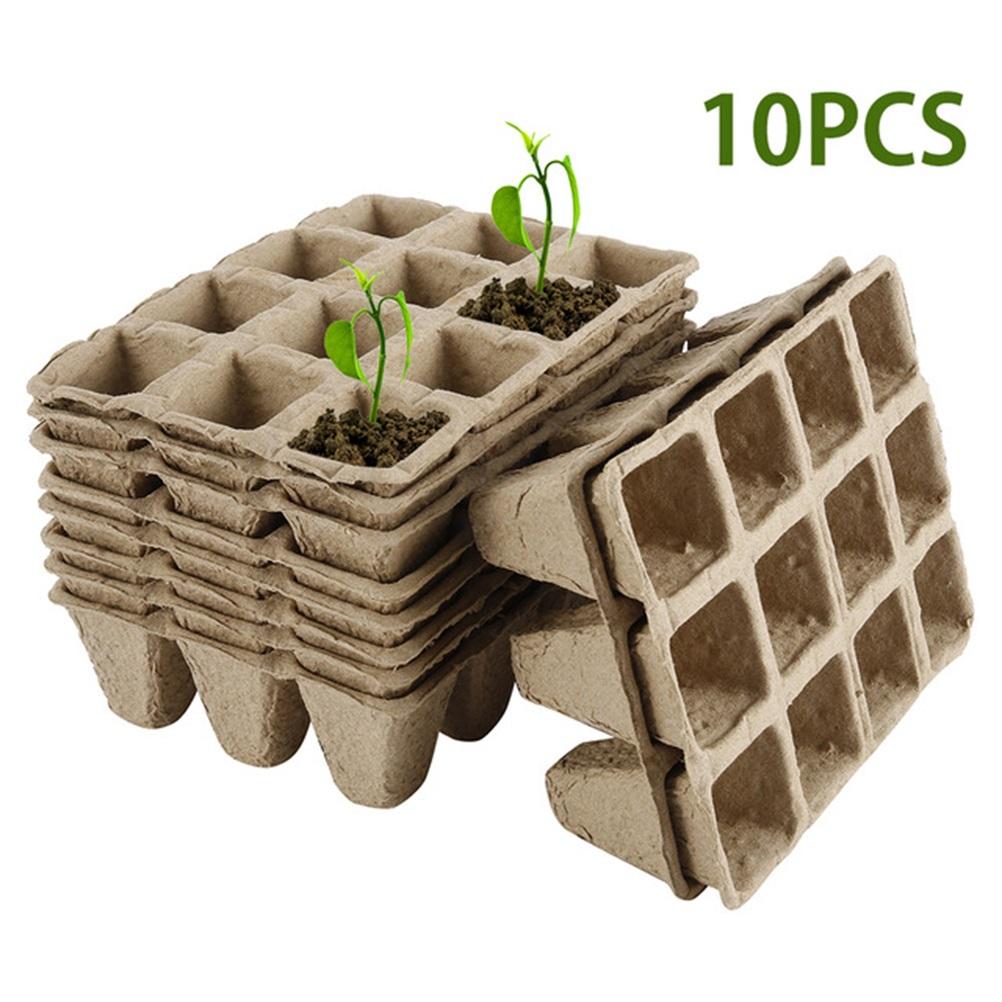 10pcs Seed Growing Tray Biodegradable Paper Pot Plant Seedling Herb Seed Nursery Cup Kit