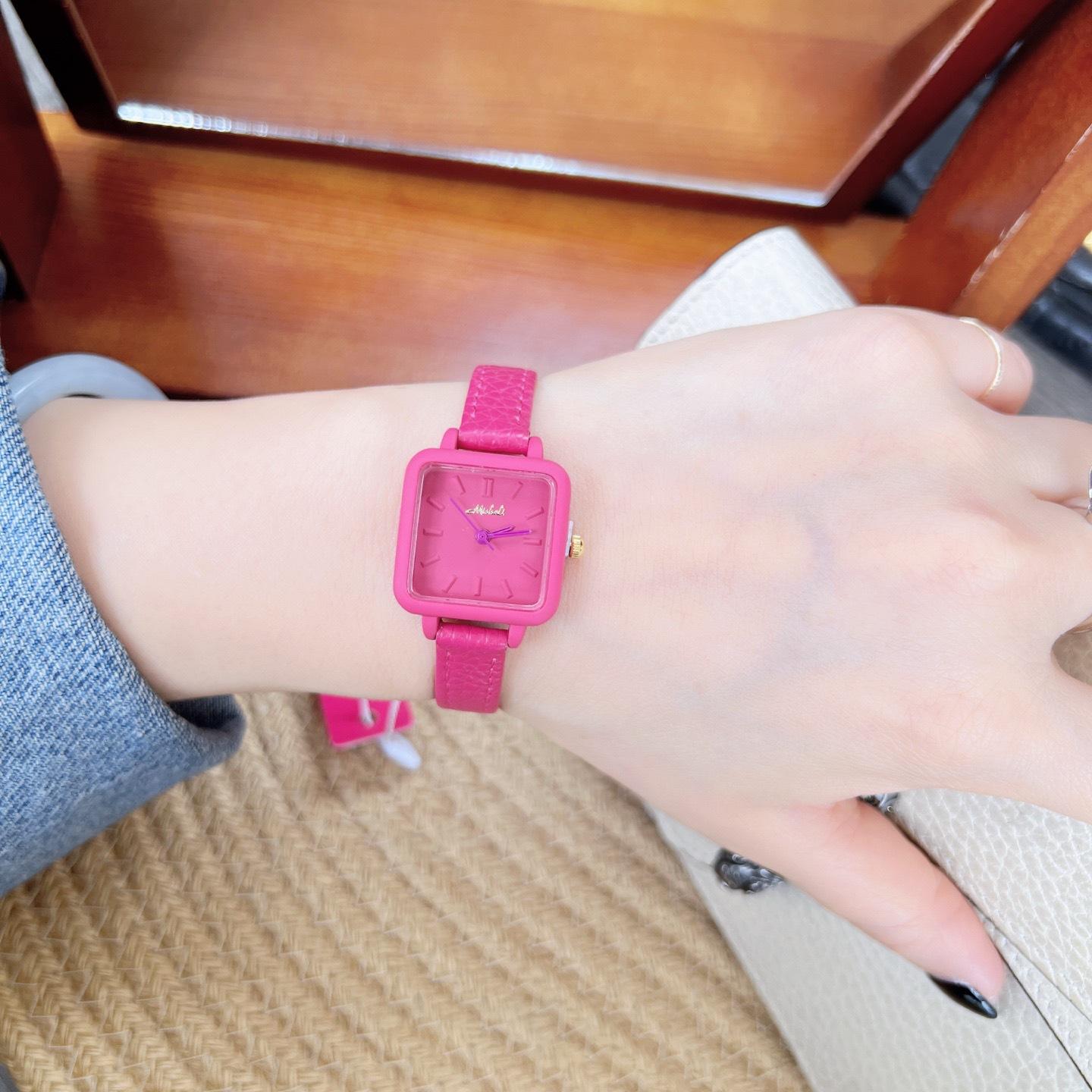 Dopamine Literary Square College Style Student Belt Watch Female 25005