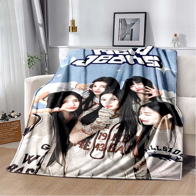 3D Printed Flannel Blanket I-ILLIT Combo K-POP Home Sofa Bed Blanket | Birthday Gift,