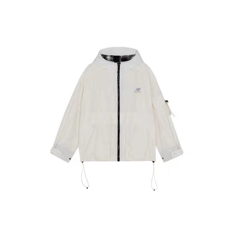 (WMNS) New Balance Logo Printing Woven Sports Hooded Jacket Milky White Women s AWJ13351-IV M