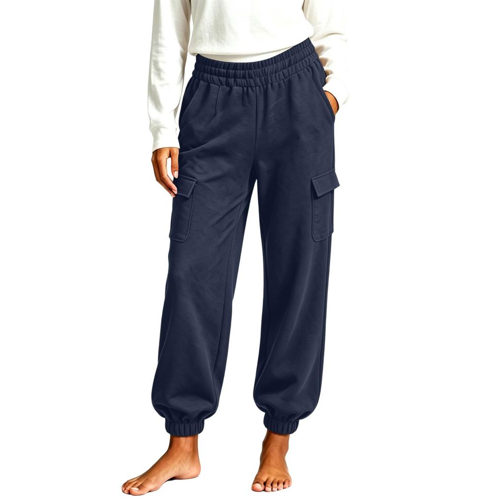 Women's High Waist Casual Joggers with Pockets Color Athletic Pants