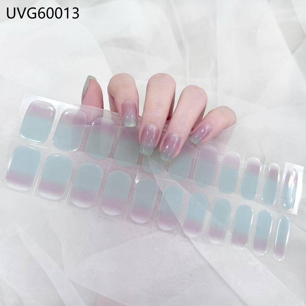 Transparent Nude UV Gel Nail Art Stickers: Semi-Cured, Semi-Baked Manicure Sheets