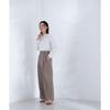 Natural Beauty Basic Trimmed Beige Women's Two-Tone Blouse,