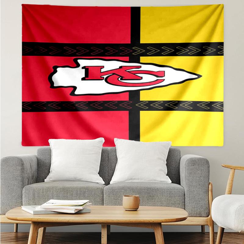 Kansas City Chiefs Logo Tapestry Hanging for Bedroom,Livingroom, Playroom,Decor Art Room Wall Tapestry Holiday and Birthday Gifts