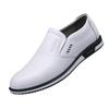 Old man's head autumn and winter velvet men's shoes Doudou breathable men's white casual shoes soft leather white shoes 95068