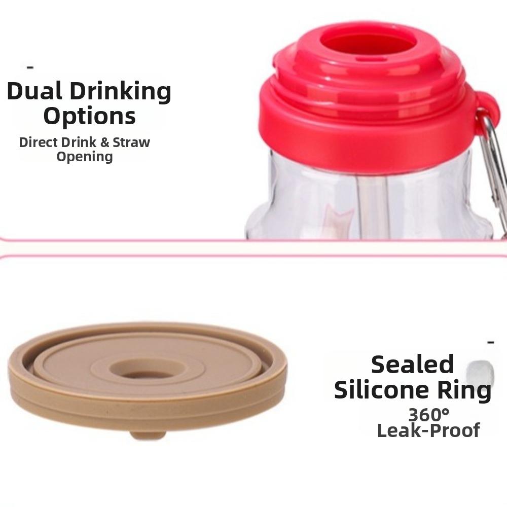 Star Pattern Plastic Water Bottle Transparent Portable Sports Kettle Cold Drink Cup  Travel