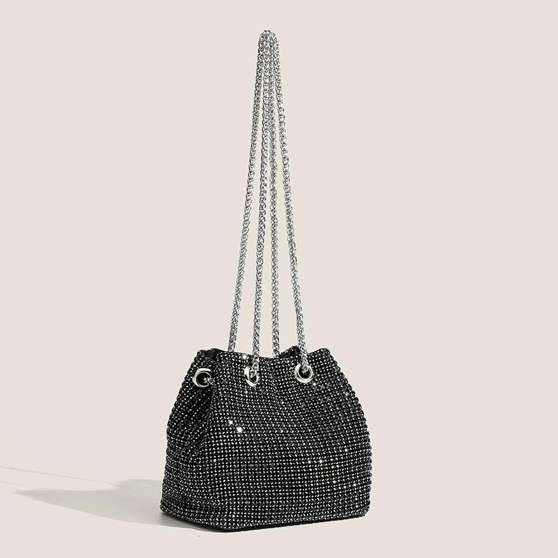 shiny diamond small bag women's new fashionable high-end shoulder chain bag diamond-encrusted messenger bucket women's bag