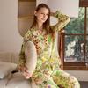 Womens Lightweight Cotton Pajama Set Long Sleeve Loose Fit Home Wear Fall