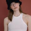AWESOME NEEDS MUSHROOM HAT_FEATHER BLACK