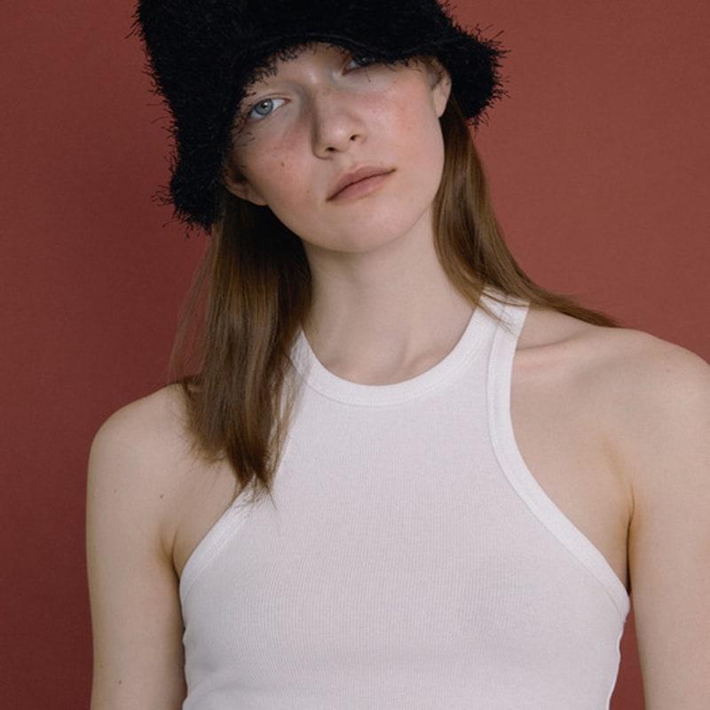 AWESOME NEEDS MUSHROOM HAT_FEATHER BLACK