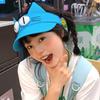Adorable Kitty Hollow Hat Sun Protection Cat Ears Sun Hat Fashion Big Eyes Cat Visor Cap  Outdoor
