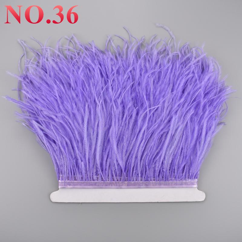 10Meters Ostrich Feathers On Ribbon On Tape 10-15Cm 4-6" Feather Trim Boa For Clothes Sewing White Fringe Dress Skirt Decor Diy