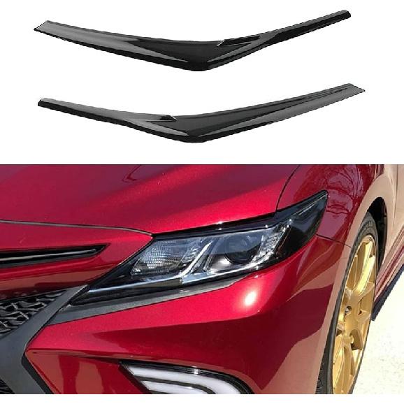 Carbon Fiber Headlight Eyebrow Eyelid Cover Trim Decoration Sticker For Toyota Camry 2024      2018 Accessories