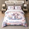 Ocean Mermaid Theme Custom Text Or Name 3Pcs Bedding Set 1 Flat Sheet & 2 Pillowcases Personalized Home Bedding