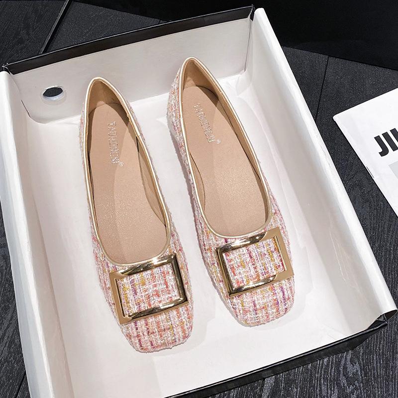 

Женская обувь 2025 весна и лето дышащая мягкая подошва не устает, одинарная обувь с одной педалью плоская подошва носить большой размер туфли бабушки 43 розовый