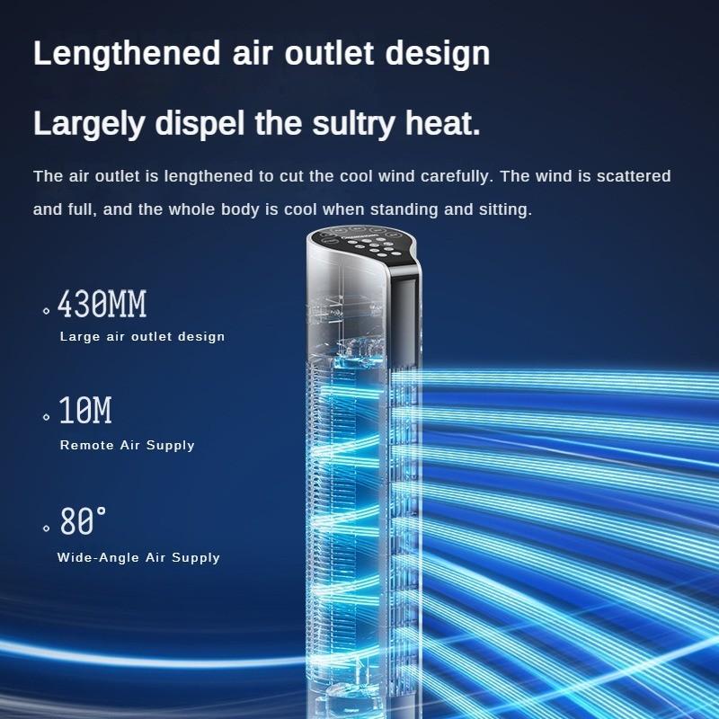 Ventilador vertical doméstico sem lâminas de 55 W, alta eficiência, baixo consumo e grande potência eólica, ventilador de ar condicionado silencioso para escritório