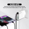 Total 120W USB C Charger PD Muti 8 Port Fast High Speed Charging Mobile Phone Quick Charge Type C Wall Adapter for IPhone Xiaomi