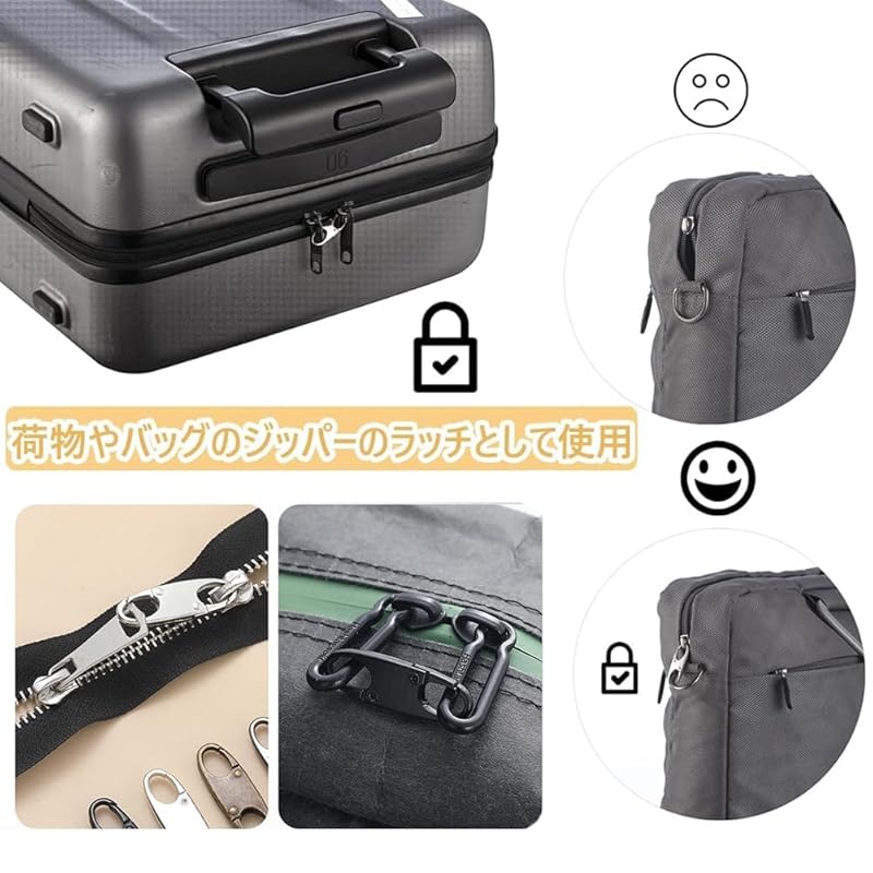 Zipper Clip Anti-theft 5 Colors 10 Pieces Fastener Pull Handle Backpack Zipper Lock Keychain Overseas Trip Airport Inspection Removable Zipper