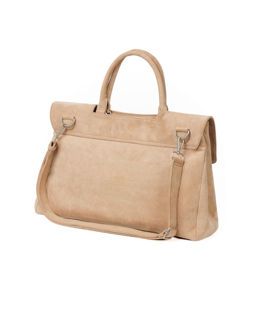 Noise Suede Big Crossbody Tote Bag - Beige