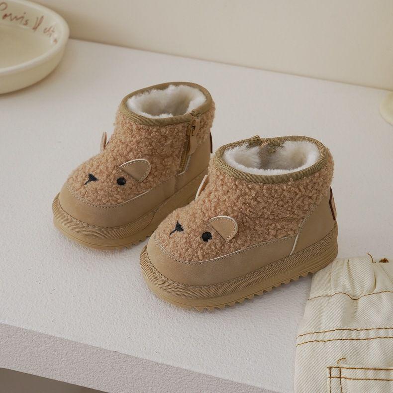 2025 Winter Non-Slip Anti-Kick Fleece-Lined Snow Boots for 1-2 Year Olds, Boys & Girls