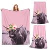 Baby Highland Cow Blankets Fleece Sofa Throw Blanket Portable for Couch Bedding Outdoor Throws Bedspread Quilt