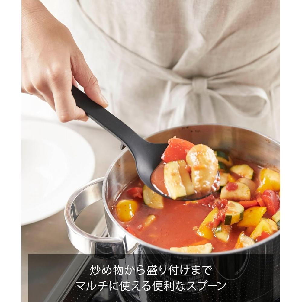 Yamazaki Silicone Cooking Spoon Black W7 D3 H26cm 4273