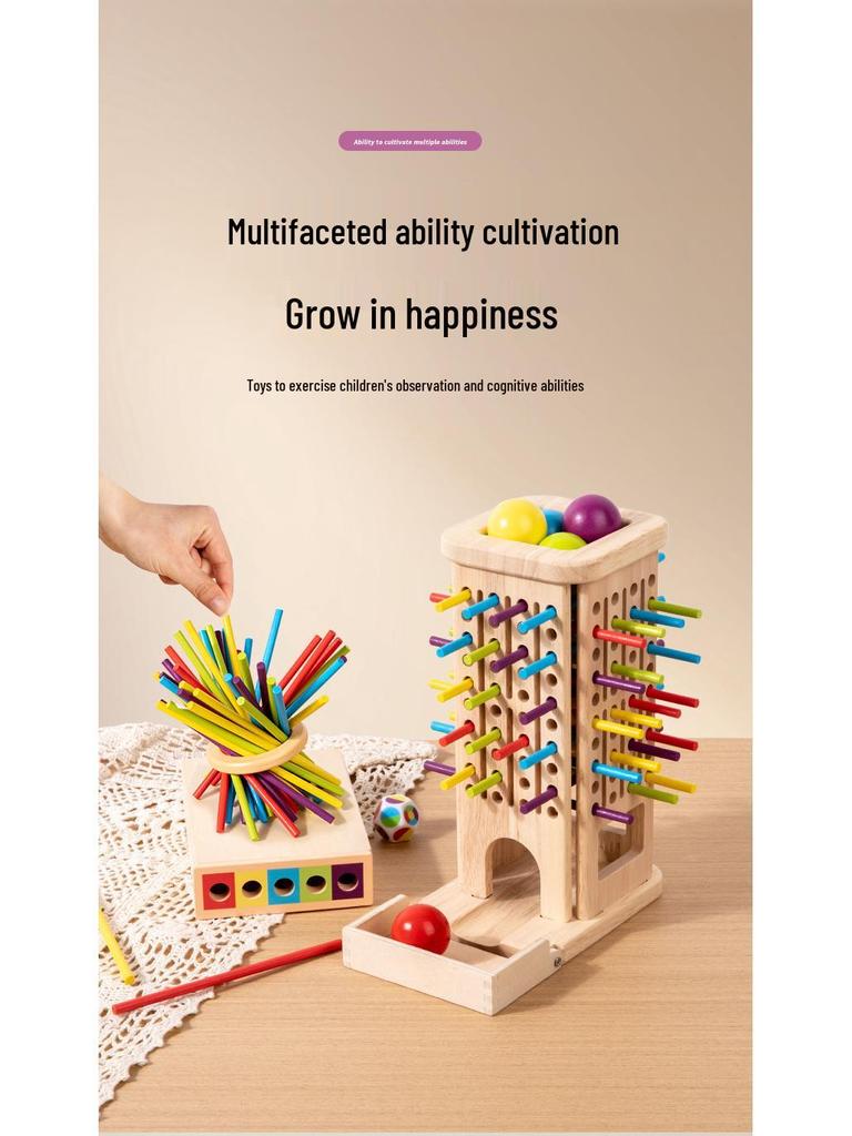 Wooden Pick-Up Sticks Educational Toy for Parent-Child Interaction and Early Education
