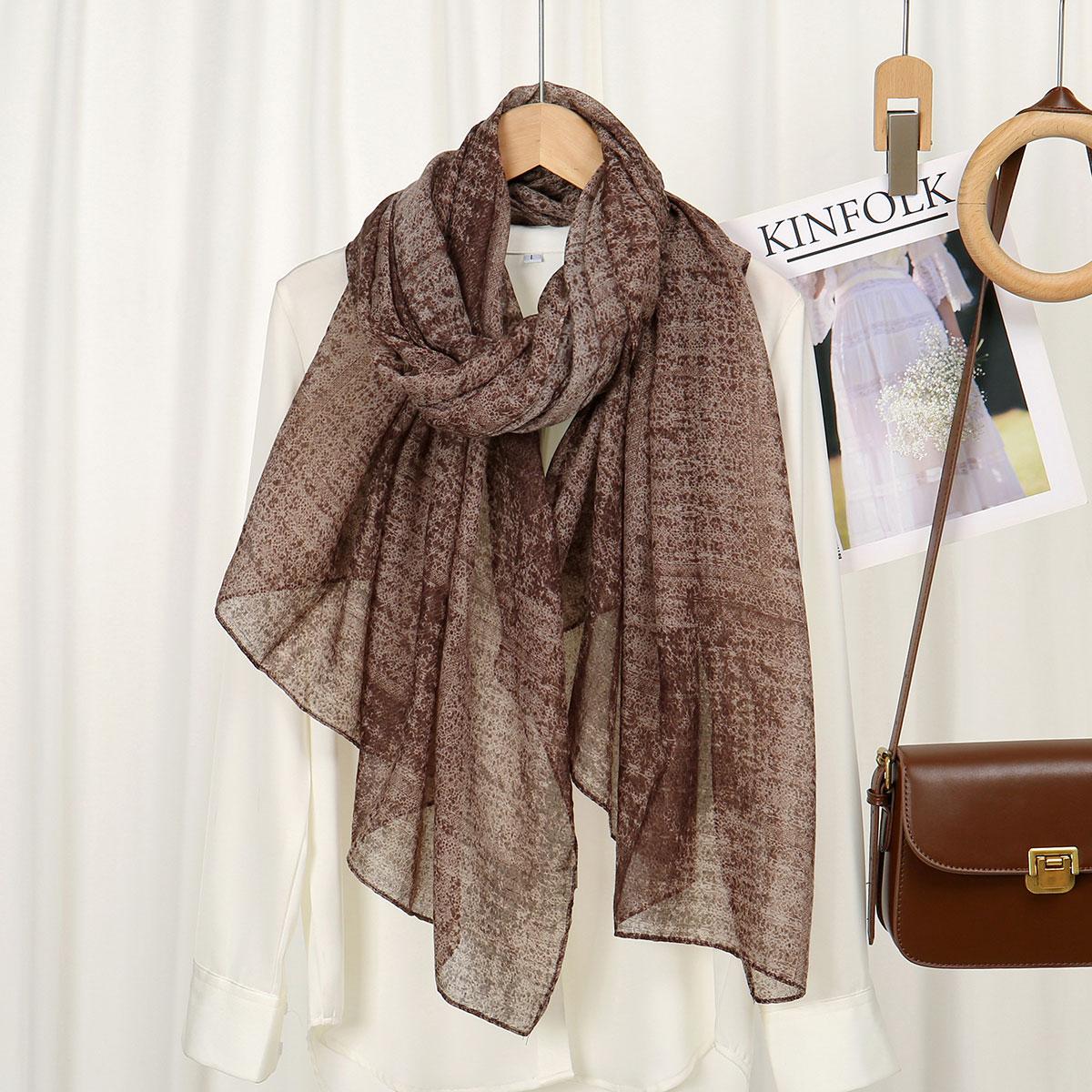 

Fashion Printed Hijab for Women Color Blending Voile Scarf Muslim Soft Premium Shawl Breathable Headscarf Turban 180*90CM