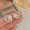 French Flower Pearl Earrings Pearl Tassel Flower Earrings Versatile Earrings Premium Stud Earrings Women