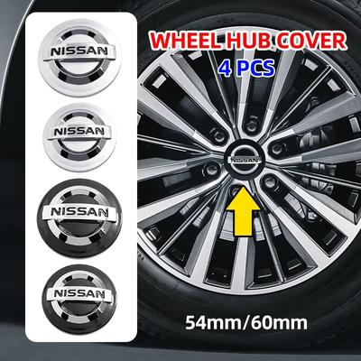 Wskpa9 4pcs 54mm 60mm Car Wheel Hub Center Caps Rim Cover Accessories For Qashqai J11 J12 Juke Murano Leaf Pulsar Navara 350z