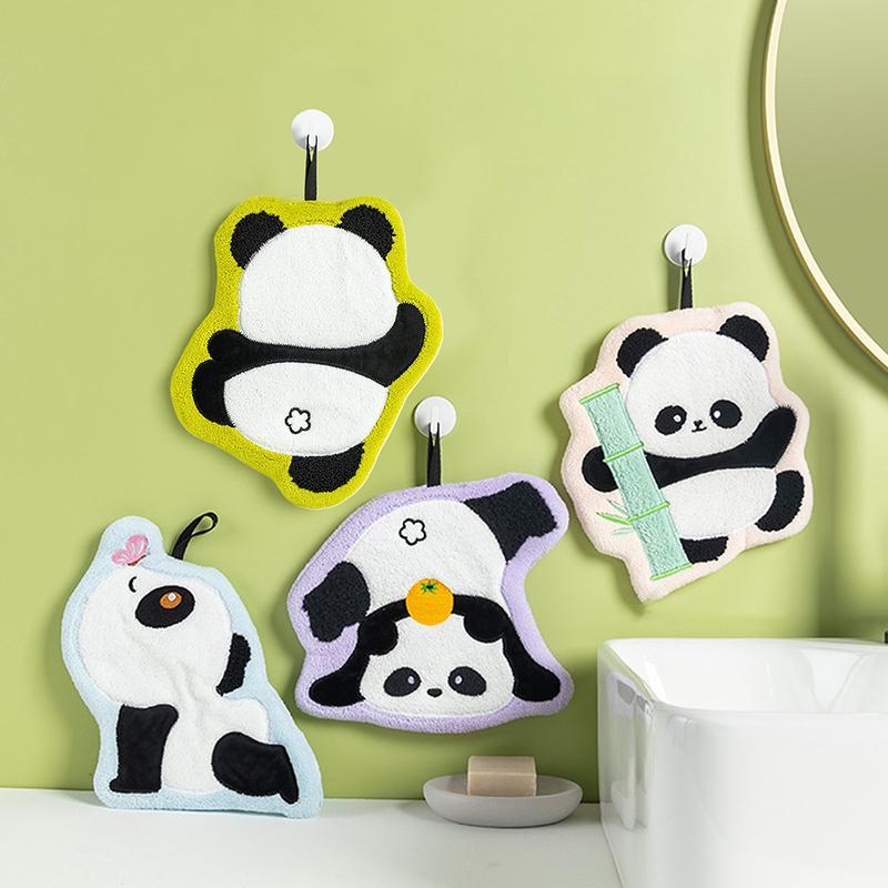 Cute Panda Hand Towel, Absorbent And Quick-Dry Towel, Thickened Towels For Kitchen And Bathroom, Multi-Purpose Towel For Home