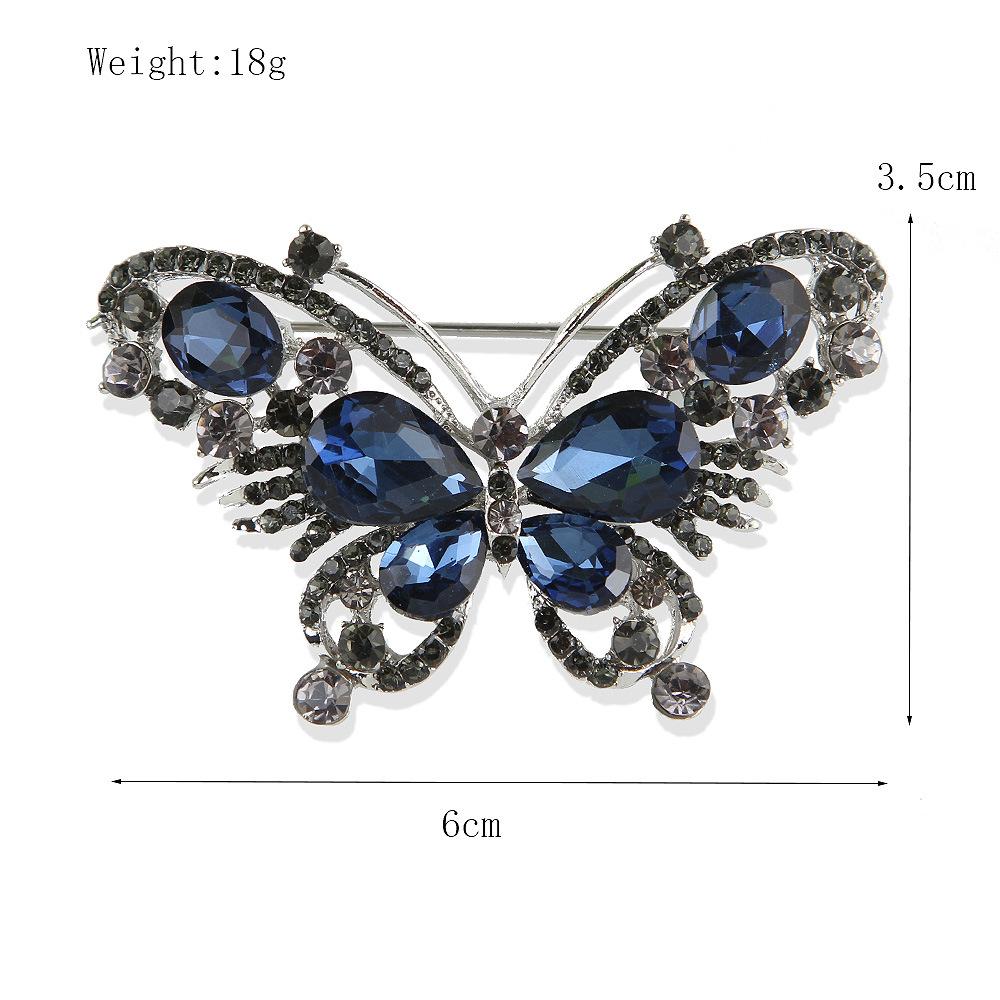 Fashion Crystal Butterfly Brooch Creative Hundred Matching Insect Pin Suit Sober and Fashionable Clothing Accessories Brooch Jewelry