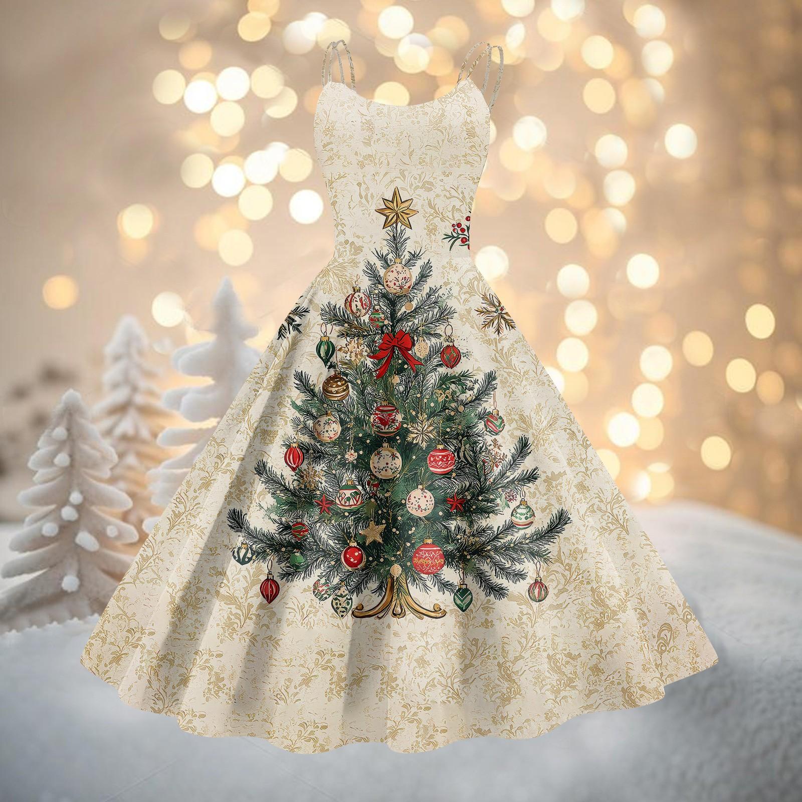 

Женское модное рождественское печатное сексуальное коктейльное платье без бретелек в готическом стиле в стиле панк, винтажное платье M хаки