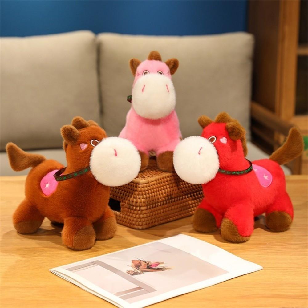 Mascot Dolls 2026 Horse Plush Doll Good Luck Zodiac Pony Figurine Year of Horse