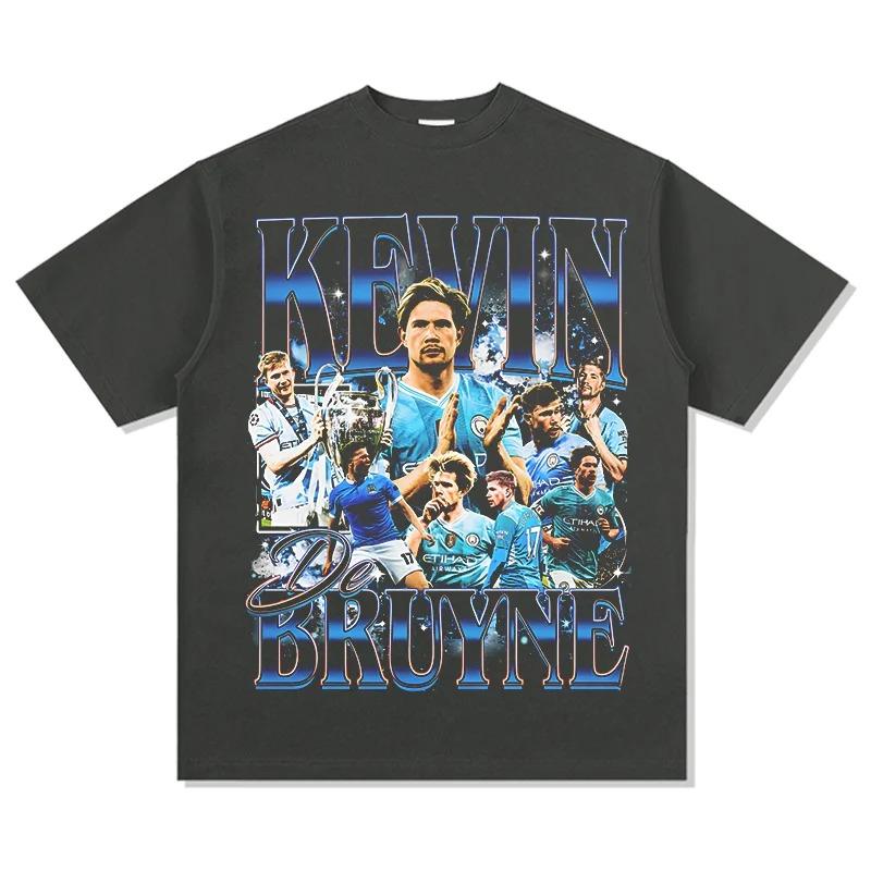 

Kevin De Bruyne Manchester City Vintage Bootleg Oversized T-Shirt, Premier League Soccer Star Graphic Tee, Unisex Casual Top S бежевий
