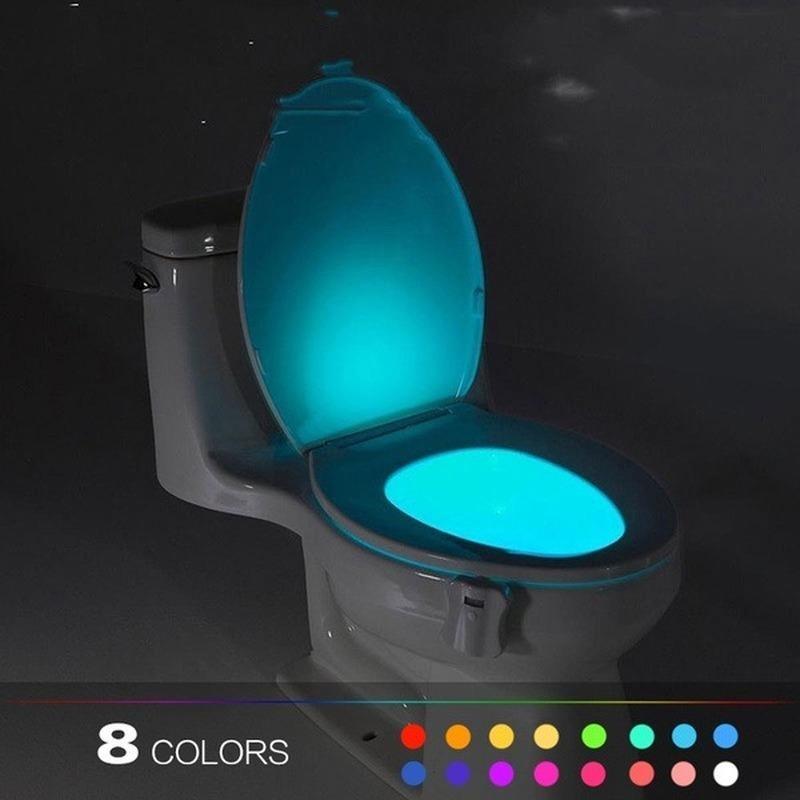 8/16 Colors Backlight for Toilet Bowl WC Toilet Seat Lights with Motion Sensor Smart Bathroom Toilet Night Light LED Toilet Light