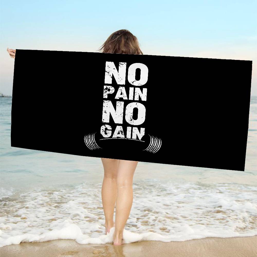 No Pain No Gain Big Microfiber Beach Towels Quick Dry Towel Sand Beach Towels Pool Towel For Travel Swim Pool Yoga