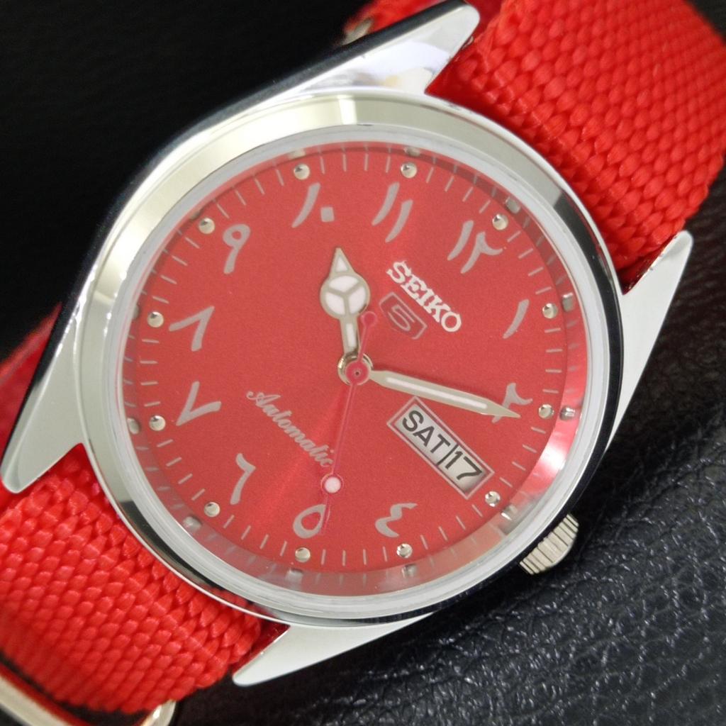 

AUTOMATIC VINTAGE REFURBISHED SEIKO 5 6309A JAPAN MENS RED DIAL WATCH a441272-4 Sk-a441272