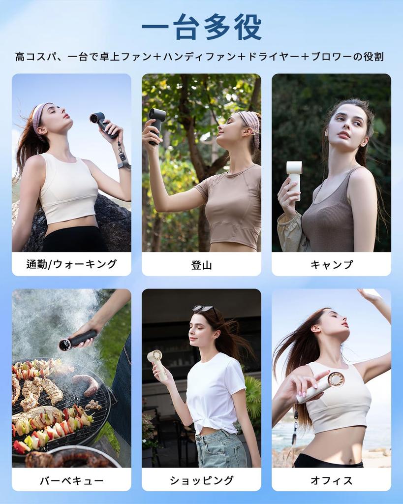 SOTHING Handheld Portable Stepless Airflow 3600mAh RPM Powerful Mini Low Japanese Instruction Heatstroke Heat Gift Fan, Fan, 4-Level Airflow, 1-199